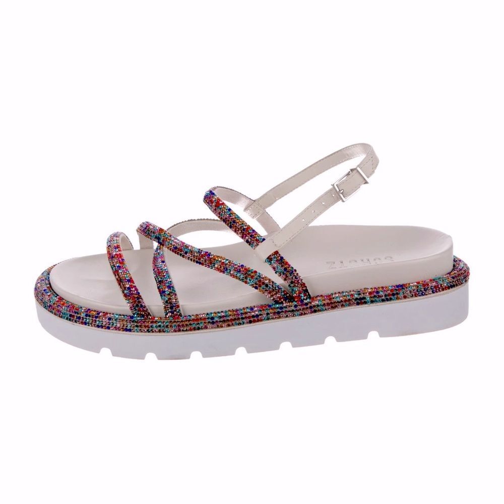 Schutz
Crystal Printed Slingback Sandals Size: EUR 38 FIT 7/7.5 MULTICOLOR!!